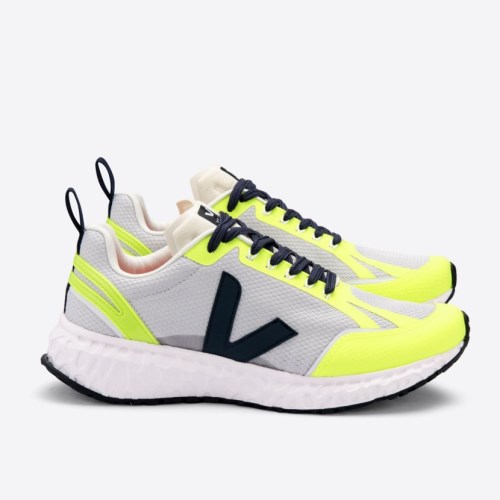 Veja Condor Mesh Mens Trainers Light Grey/Yellow UK 57469